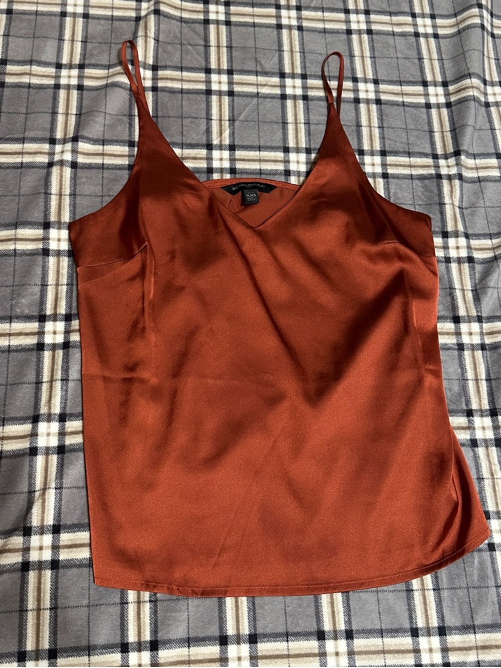 Banana Republic Rust Satin V-Neck Camisole